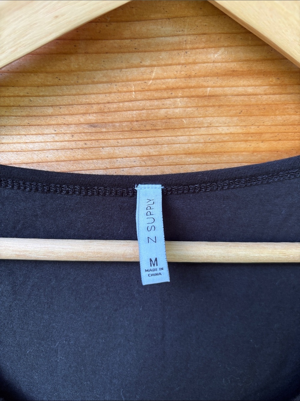 Z Supply Black Scoop Neck Bodysuit Size Medium Cotton Blend - Picture 2 of 5